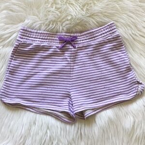 Copper Key Purple and White Striped Shorts